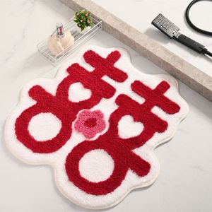 New Double Happiness Wedding Carpet Thickened Mat for Bride Room Celebration Bedside Rug Entrance Door Mat Bathroom Absorbent Door Mat