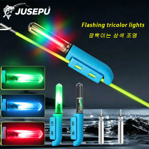 JUSEPU 2Pcs LED Fishing Rod Tip Light Bite Triggered Color Change Night Fishing Alarm with CR425 Battery.