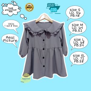 Okeh Collection  Baju atasan anak perempuan lucu terbaru 20223 bahan crinkle warna abu