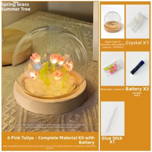 3D Tulip Glass Dome Night Light DIY Kit for Salon Event & Gift