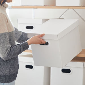 กล่องเก็บกระดาษสีขาวพร้อมฝาปิดกล่องเก็บกระดาษกล่องเก็บเอกสารกล่องเก็บขนมกล่องเก็บเสื้อผ้าพับได้ใช้ในบ้าน