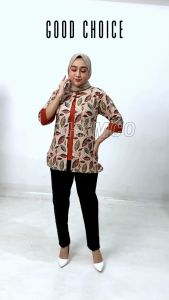 Atasan wanita Kombinasi Kantoran lengan Halus adem Mewah Wafda