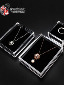 Acrylic Transparent Pendant Display Box Jewelry Jadeite Hanging Ornament Storage Box with Magnetic Square Buddha Bead Display Box