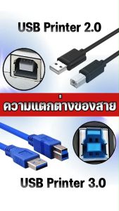 สาย USB Printer สำหรับเครื่องปริ้นเตอร์ สายปริ้น Cable Printer ยาว 1.5m/ 1.8m/3m/ 5m usb เครื่องปริ้น สายเครื่องปรินhp คละสี