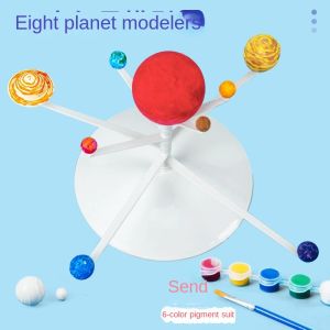 Trẻ em khoa học và công nghệ sản xuất nhỏ thí nghiệm khoa học tự làm tám hành tinh thiên hà hệ thống năng lượng mặt trời mô hình giảng dạy gói vật liệu