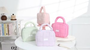 Kosmetik Puffy Pastel Make up Travel Organizer Skincare Pouch Travel Mini Makeup Storage Bag soft Tas Makeup Pillow Serbaguna