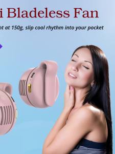 Portable Mini Fan Clip Rechargeable Fan Hanging Neck Fan Bladeless Silent Cooling Fan Strong Wind Outdoor Travel Office Home
