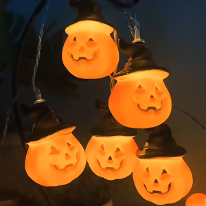 Đèn led bí ngô đội nón led trang trí Halloween (hàng sẵn hỏa tốc)