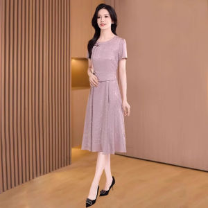 MAIMEI | Ice Silk Cheongsam-Inspired Pseudo Two-Piece Summer Maternity Dress