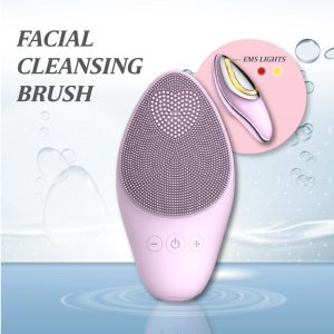 Lumiere Aéra | Sonic Facial Cleansing Brush with EMS & LED Light – Waterproof Silicone Face Massager