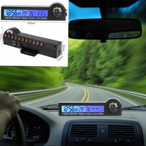 Đồng hồ báo giờ lắp xe hơi ô tô đa năng 5in1 có pin lưu trữ mẫu mới loại tốt đồ chơi phụ kiện ô tô