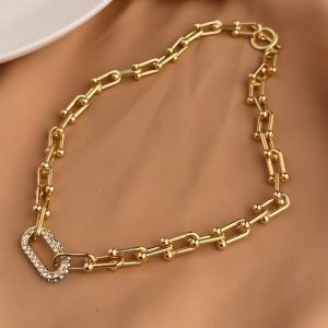 Kalung Rantai Klavikula & Liontin Bulat Lonjong Anti Karat