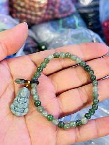 Vòng tay đá M.ã N.ão mix Phật quan âm + đồng điếu mang lại May Mắn Bình An.