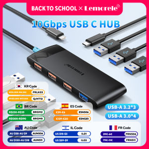 LEMORELE 8-in-1 Type-C USB Hub 10Gbps USB-A 3.2 for Laptop PC Dock Station Adapter for MacBook Mobile Phone Printer Camera