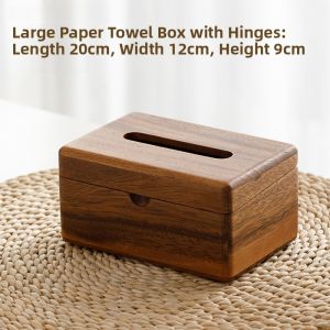 High-End Walnut Wooden Tissue Box Traditional Chinese Style Living Room Square Hollow out Solid Wood Tissue Box Family Use