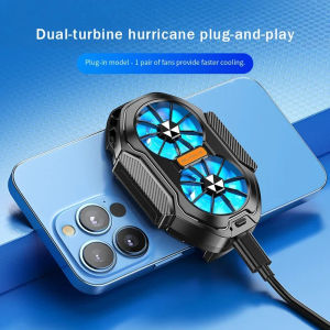 STTKGZD | Dual Fan Phone Cooler Semiconductor Radiator Plug-in Rechargeable Fast Cool Down Solve Phone Overheating For Gaming Live Stream