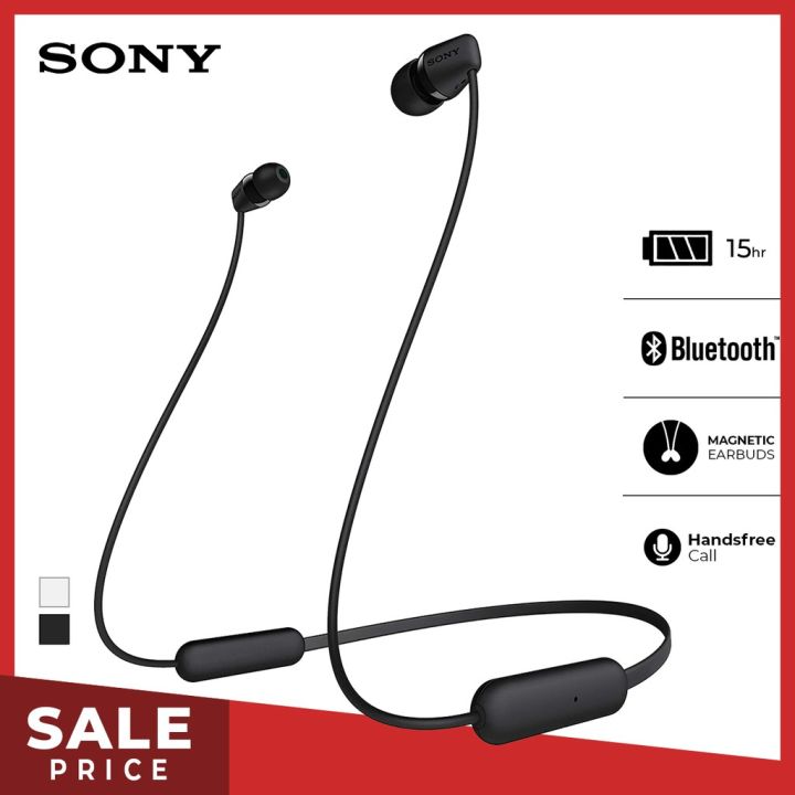 earphone Sony WI C200 Wireless In-Ear Battery Up to 15h Original