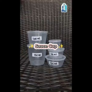 KLIR Sauce Cup Tempat Saus Sambal Thinwall Cup Plastik 25/35/60ml 50pcs Anti Pecah Bocor
