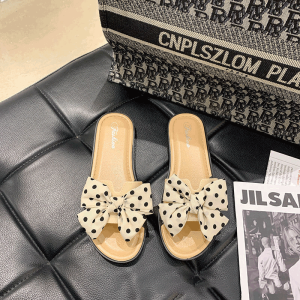 2023 New Fashionable Soft Bottom Sandals External Wear Butterfly Knot Elegant Fairy Style Summer Versatile Slip-On Shoes