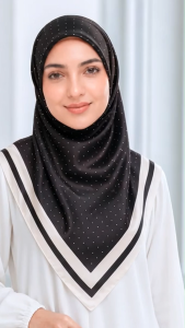 Bawal Polka Dot Daily Satin Hijab Tudung Muslimah Casual Wear