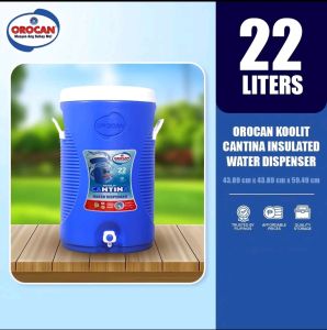 Orocan Cantina 22L Insulated Ice Box Cooler | Portable Ice Chest with Faucet | Red Blue for Picnic Camping | Ellies Consumer Goods