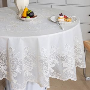 Meirenpeizi | Waterproof Oil-Resistant Lace Tablecloth for Small Round and Square Tables