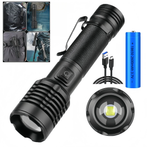 High Power P50 LED Aluminum Alloy Flashlight Telescopic Zoom Torch Outdoor Emergency Light USB Rechargeable Flashlights