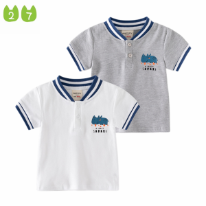 Summer Half Sleeve Polo Shirt V-Neck Fit T-Shirt Printed