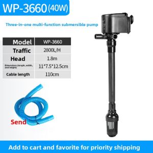 SOBO | Multi-Function Submersible Pump for Aquariums 3-in-1 Silent Small Oxygenation Circulation Pump