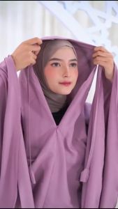 Mukena Dewasa Jumbo Traveling Polos 2in1 Resleting Katun Premium