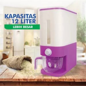 LAKU KERAS TERLARIS Dispenser Beras 12KG Rice Box Tempat Penyimpanan Beras Otomatis Dengan Wadah Pengering Beras / Gratis Packing Bubble Wrap dan Double Dus / Boanerges Official