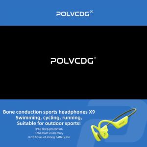 POLVCDG X9 Bone Conduction Swimming Earphones 32G IPX8 Waterproof Open Swimming Running Bicycle Earphones Ear Hanging Earphones