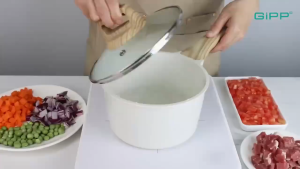 ( BISA COD ) GiPP Panci Susu Anti Lengket Tutup Kaca 16/18/20cm Milk Pot Panci Serbaguna Panci Saus Panci Mie dengan Tutup abu-abu gelap