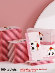 Portable Individual Pack Wet Wipes 100 Sheets Face Cleaning Student Baby Hand Mouth Special Use Convenient Travel Size