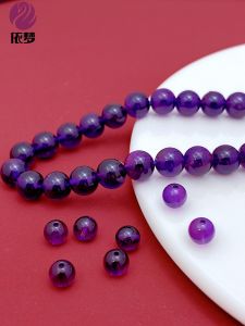 ลูกปัดคริสตัลวูไลเกียสีม่วงธรรมชาติ ลูกปัดแยก ลูกปัดตัวกั้น อุปกรณ์ทำเครื่องประดับ DIY ทำมือ สร้อยข้อมือ สร้อยคอ ต่างหู