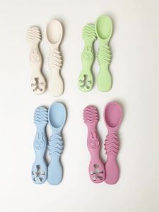 Silicone Chew Spoon Set for Babies and Toddlers | BPA Free | Microwave Dishwasher and Freezer Safe