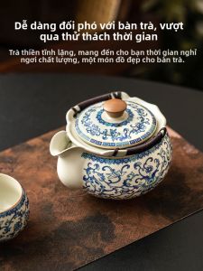 SHUANGYU | Bộ Ấm Trà Sứ Cao Cấp với Quai và Nắp Chống Nóng