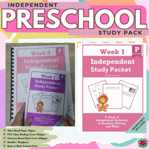 PRESCHOOL (Independent Study Pack) Activity Worksheet/Workbook Home School Learning Materials | RABAH UP STORE