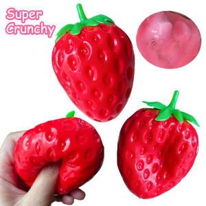 Handmade Crunchy Strawberry Stress Ball Squishy Toy Building Block Filling Crispy Fidget Ball ASMR Sensory Stress Relief Toy