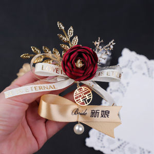 New Arrival Korean Style Bridegroom Bride Wedding Corsage Wedding Fancy Parents Boutonniere Groomsman and Bridesmaid Brooch Wrist Flower