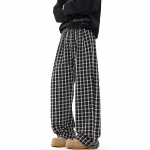 Quần Dài Kẻ Caro Phong Cách Mỹ Cho Nam Mùa Hè 2025 Quần Dài Thể Thao Ống Đứng Rộng Rãi Thời Trang Mới Quần Dài Thường Ngày