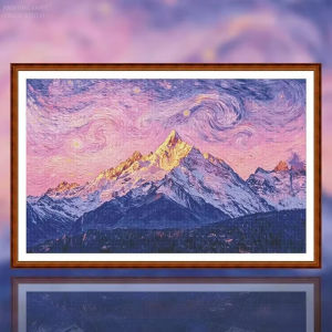 Jigsaw Puzzle 500/1000/1200/2000PCS Starry Night Snow Mountain Landscape Artwork Stress Relief Wall Art Decor Gift Frameless