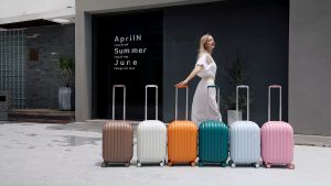 รับประกัน5ปี - SeaChoice กระเป๋าเดินทางล้อลาก 20นิ้ว แถมหมอนรองคอ Kid Bags Travel luggage 20 Inch น้ำหนักเบา วัสดุPC 100% ล้อคู่หมุนได้ 360 องศา ซิปYKK ตัวล๊อคTSA