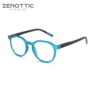 ZENOTTIC Blue Round Optical Glasses Frame Blue Light Blocking Eyewear Ultralight Non-Prescription Eyeglasses