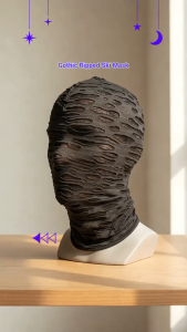 Musion Y2K Distressed  Full Face Mask Edgy Ripped Balaclava for Hip Hop Cyberpunk & Street Style