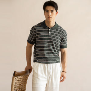 UBV | Cooling Moisture Wicking Color Block Pinstripe Men Polo Shirt