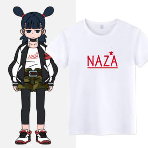 เสื้อยืดผ้าฝ้ายหลวมๆ สำหรับผู้ชาย ลายการ์ตูน ซีรีส์เรื่อง น้องชายที่มีพลังงานไม่จำกัด ฤดูร้อน 2025 คอกลม แขนสั้น ปกติ