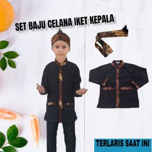 HARGA HEMAT PRODUSEN TERLARIS setelan baju pangsi anak plus (+) iket kepala untuk seragam anak TK dan SD TERBAIK INDONESIA TOP BRAND
