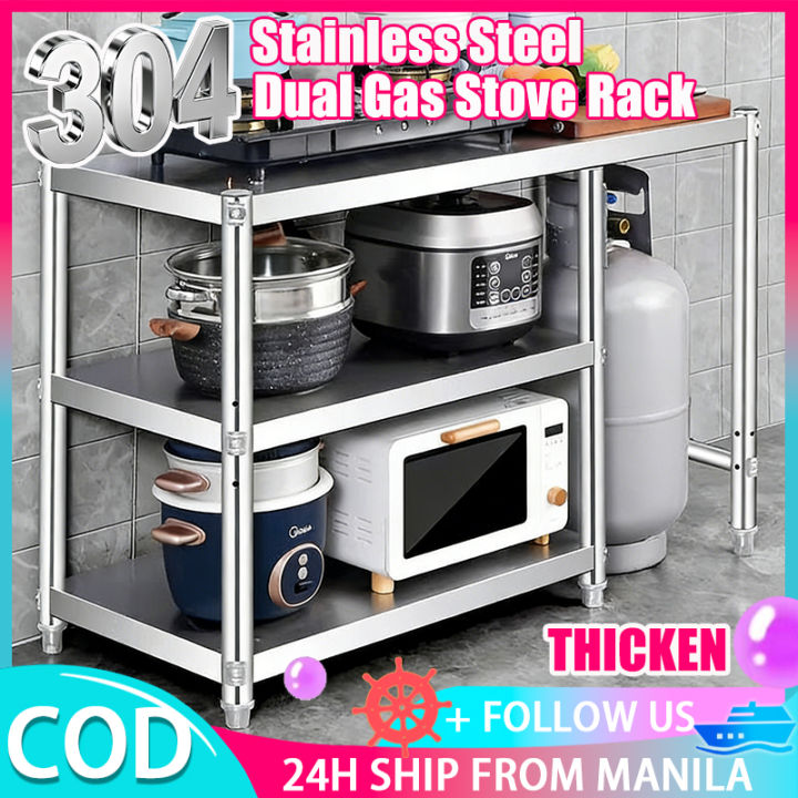 Kitchen Gas Stove Rack Heavy Duty Thicken Kitchen Organizer 304 ...