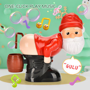 New Toy Christmas Gift Funny Soap Bubble Machine Santa Claus Hips Bubble Blowing Machine with Light and Music Bubble Gifts